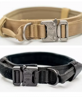 Custom Tactical Dog Collar Heavy Duty Metal Buckle Adjustable Training Collar